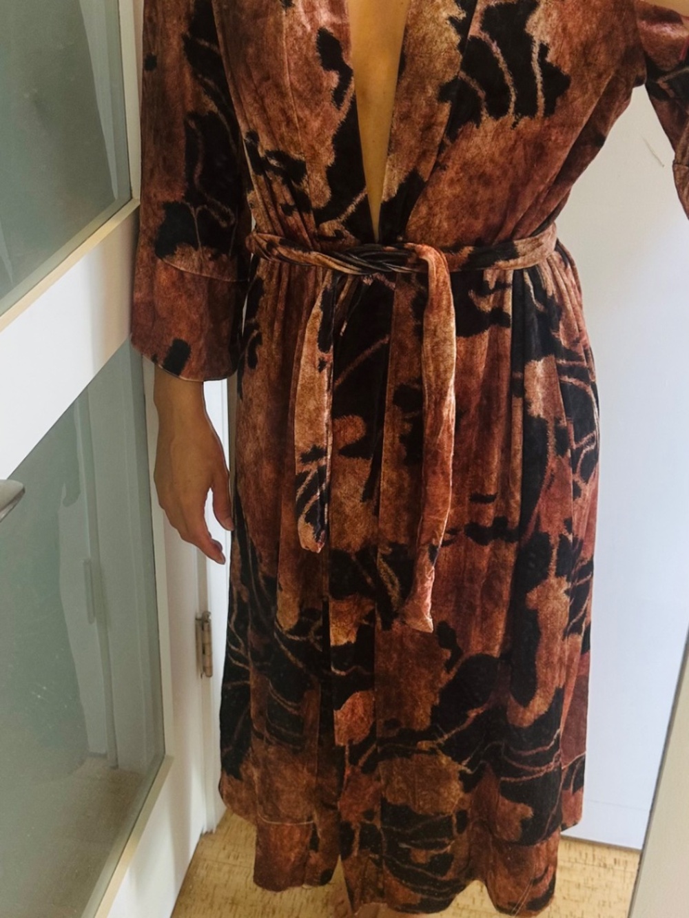 Cool Animal Print Velvet Robe Size XS-L